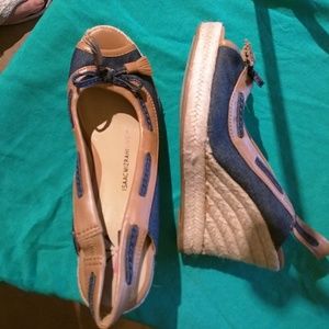 Isaac Mizrahi Live denim wedge